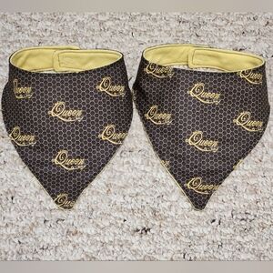 Handmade Queen Honeycomb Bandana Toddler Bib Set